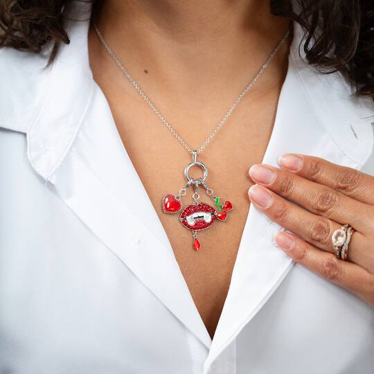 Vampire Lips Austrian Crystal Charm by Bead Landing™